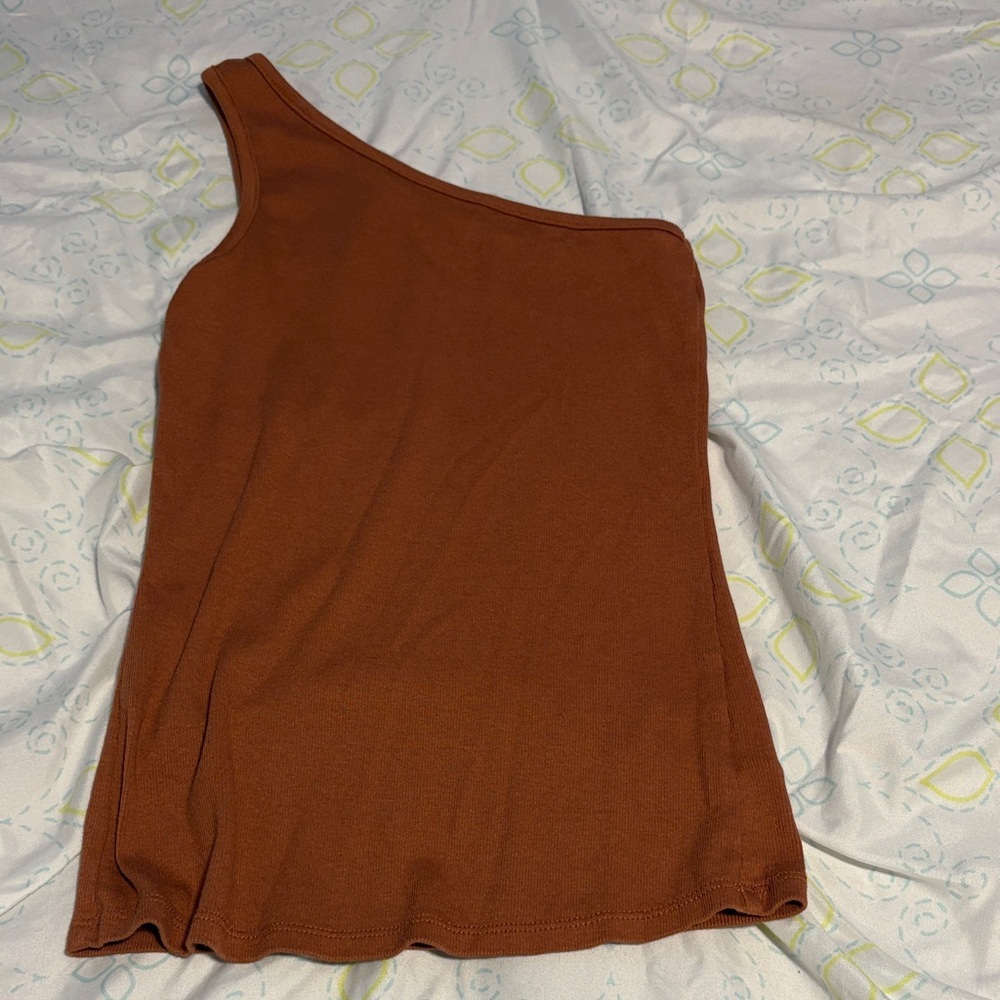 a new day Rust One-Shoulder Top